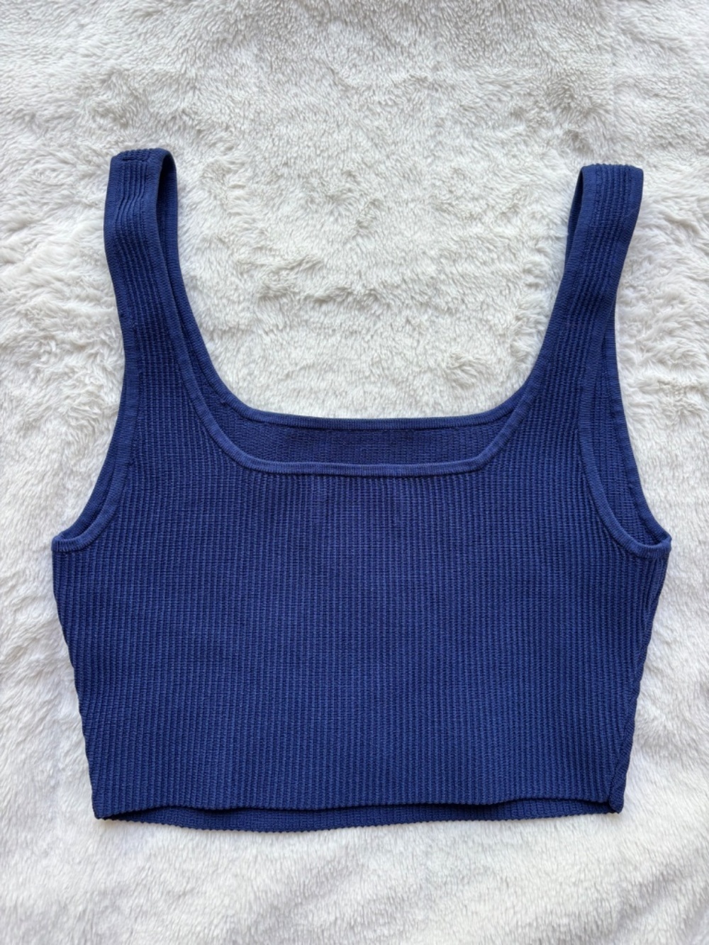 Babaton Navy Ribbed Square-Neck Tank - Picture 5 of 12